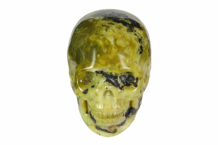 Realistic, Polished Yellow Turquoise Jasper Skull #116536